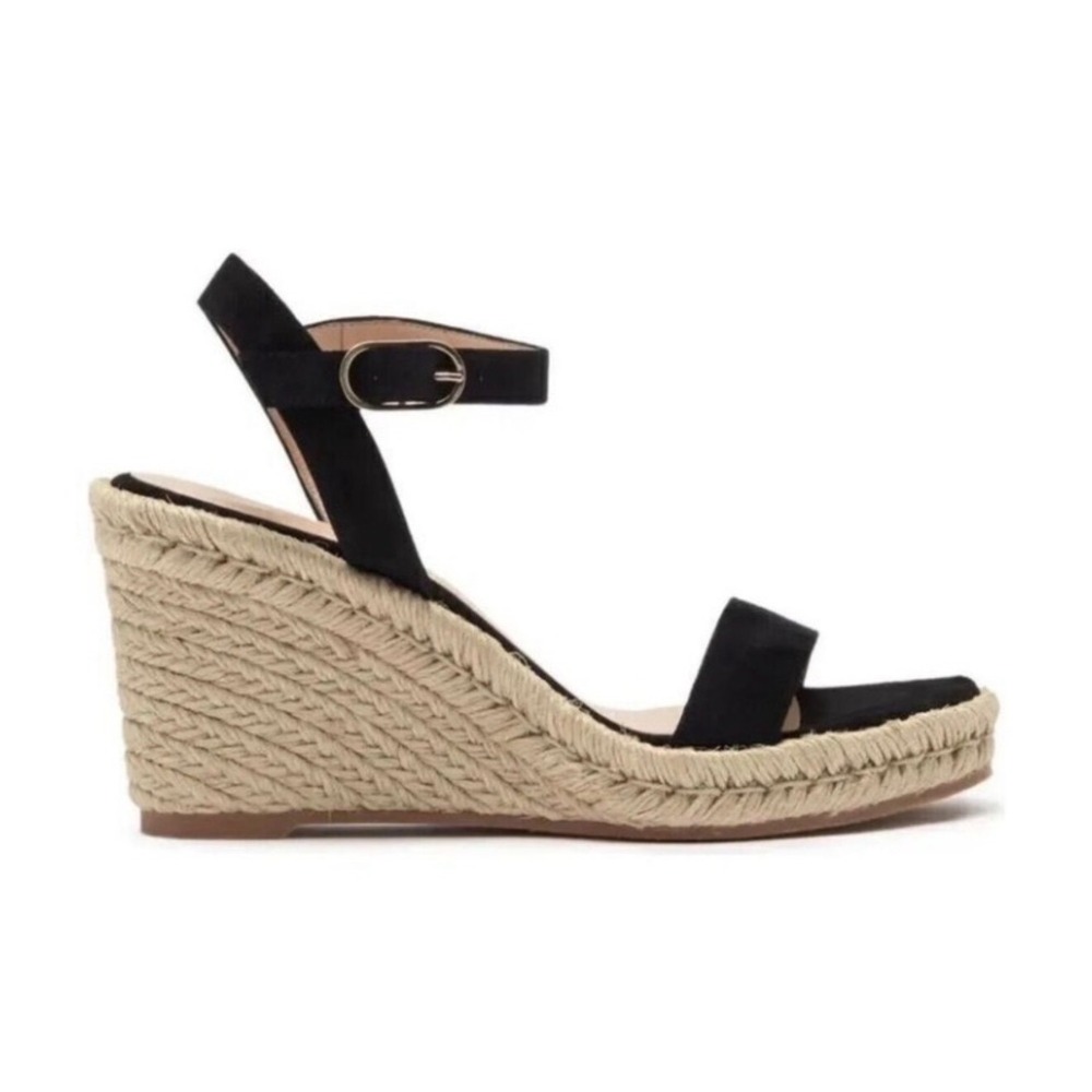 New! Stuart Weitzman‎ Teddi Wedge Heel Leather Espadrille Sandals Sz 5.5 $395